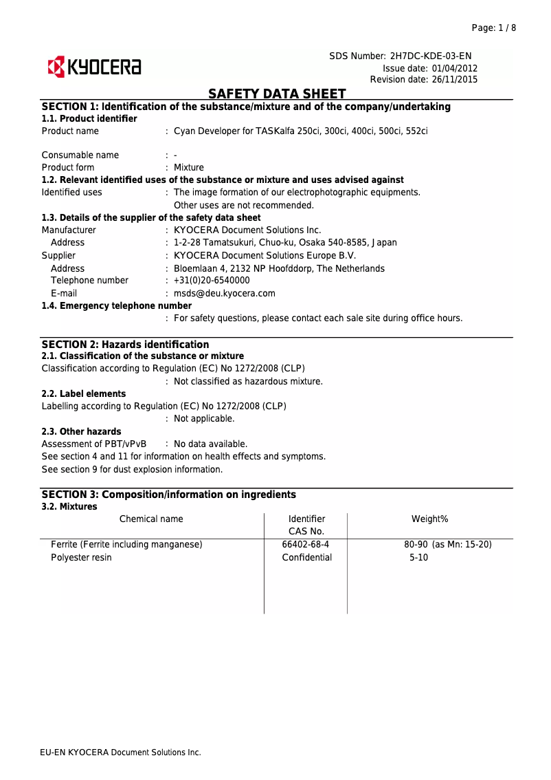 Image de la première page du manuel de l'appareil TASKalfa 400ci