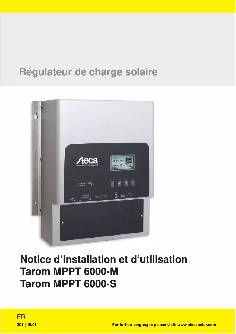 Page n°1 - Manuel utilisateur Steca Tarom MPPT 6000-S