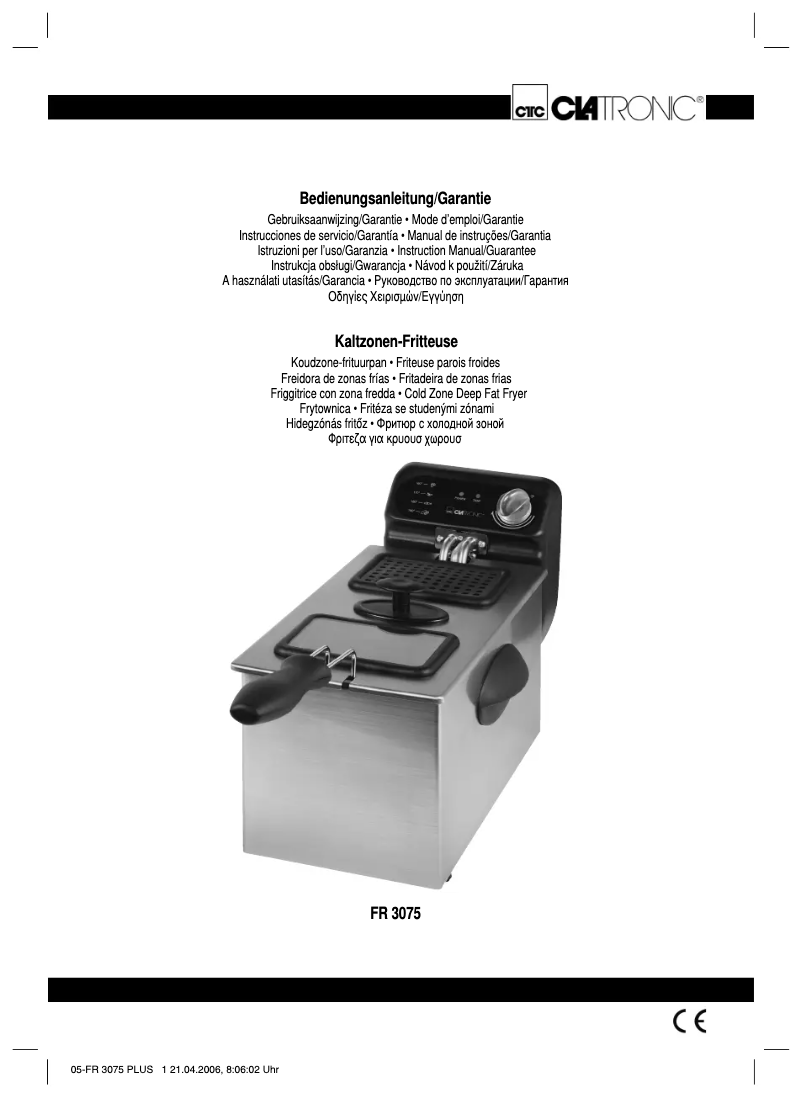 Page 1 de la notice Manuel utilisateur Clatronic FR 3075