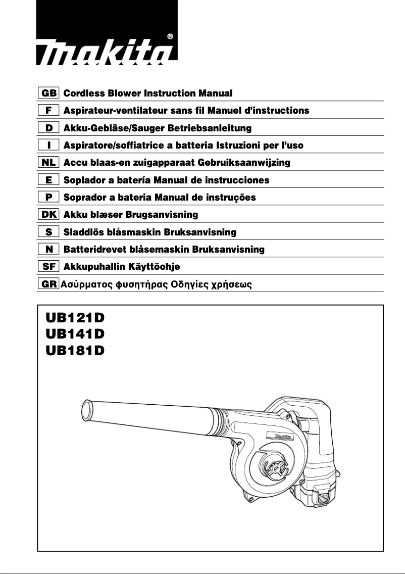 Page n°1 - Manuel utilisateur Makita UB141D