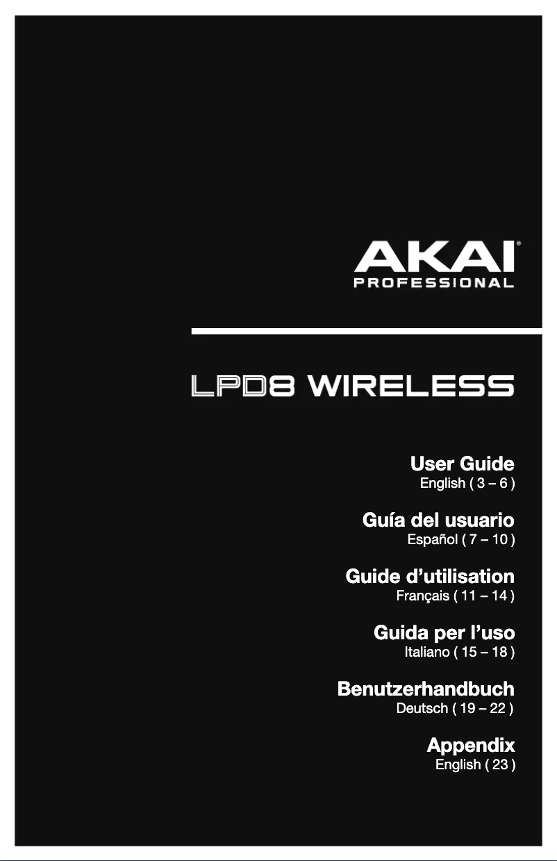 Page 1 de la notice Manuel utilisateur AKAI LPD8 Wireless