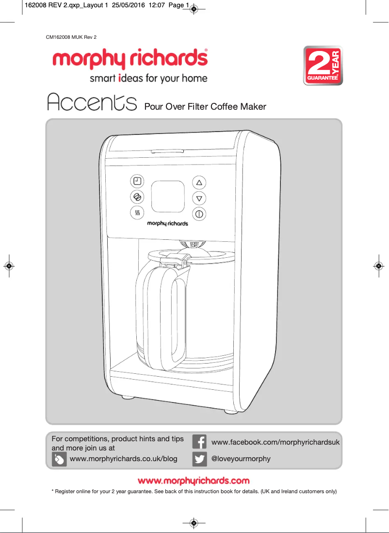 Page 1 de la notice Manuel utilisateur Morphy Richards Accents 162009