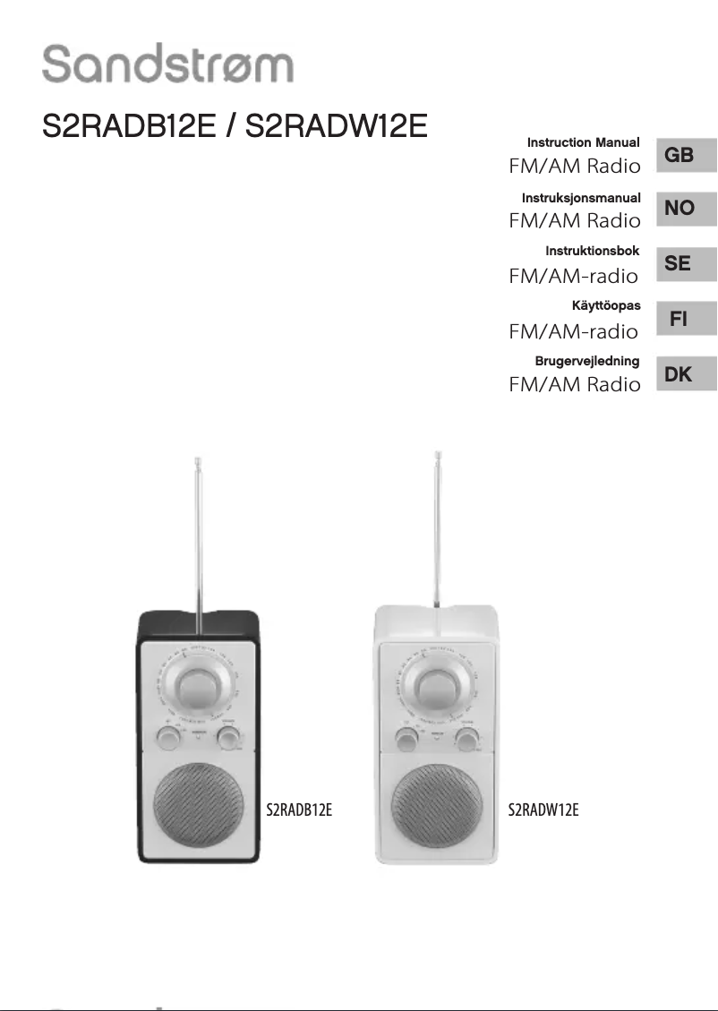 Page 1 de la notice Manuel utilisateur Sandstrøm S2RADW12E