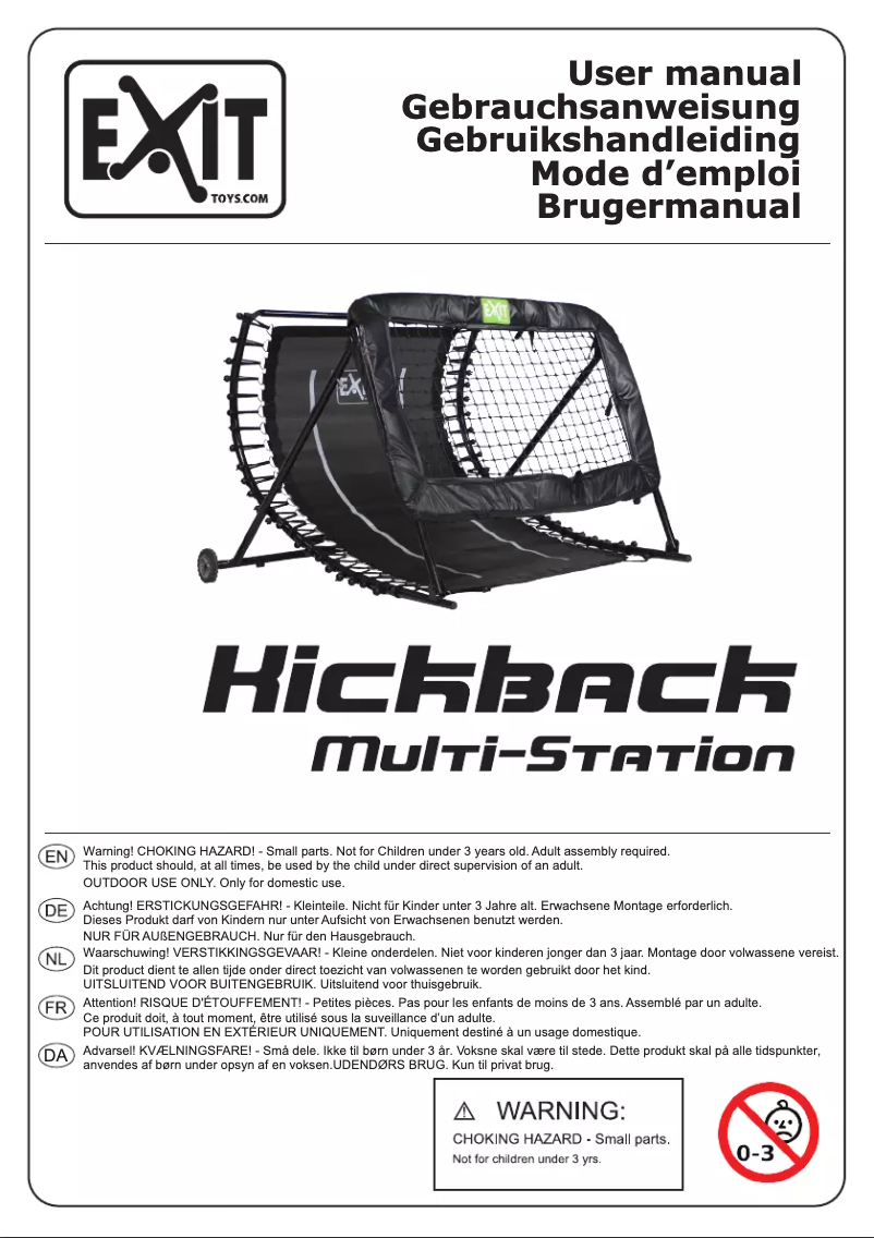 Page 1 de la notice Manuel utilisateur EXIT Kickback Multi-Station