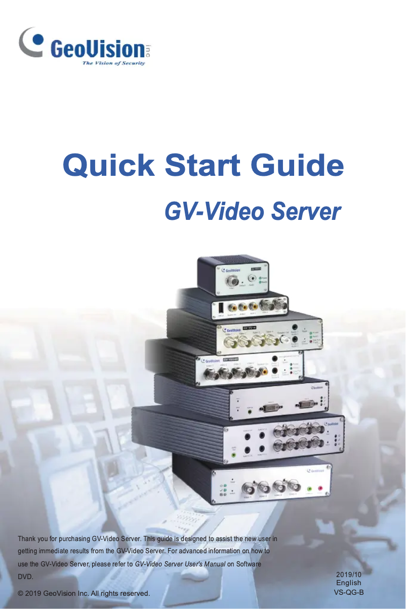 Page 1 de la notice Manuel utilisateur Geovision GV-VS2401