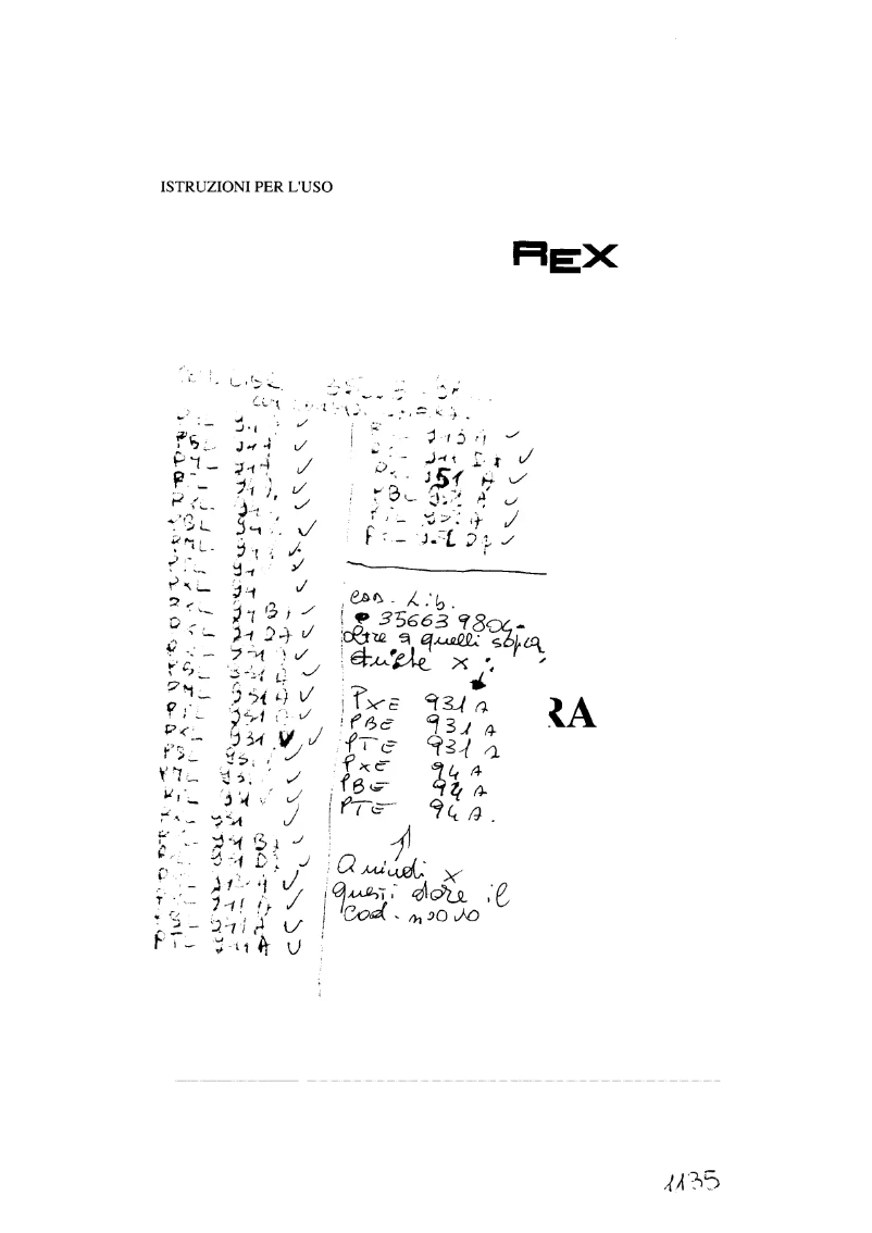 Page n°1 - Manuel utilisateur Rex PNL931V