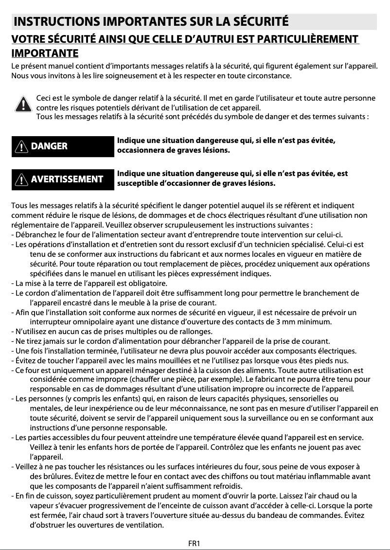 Page 1 de la notice Manuel utilisateur Whirlpool AKZM 754/IXL