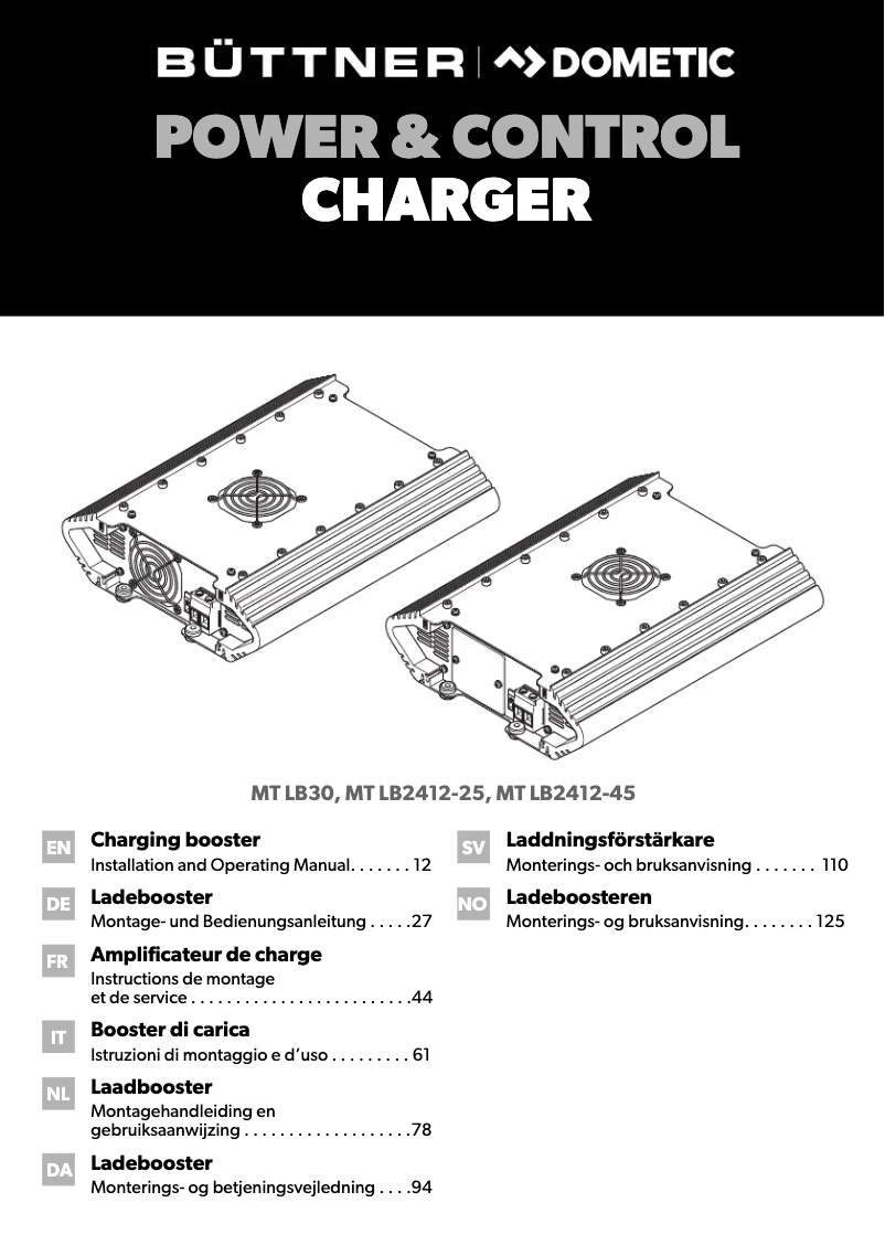 Page n°1 - Manuel utilisateur Dometic MT LB2412-25