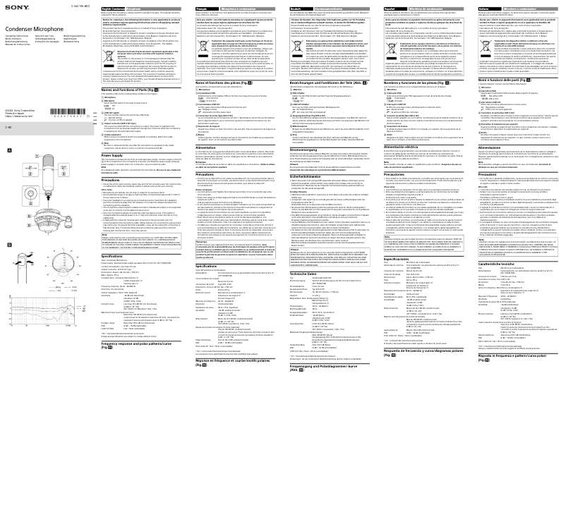 Page 1 de la notice Manuel utilisateur Sony C-80