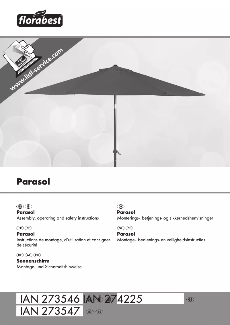 Page 1 de la notice Manuel utilisateur Florabest IAN 274225