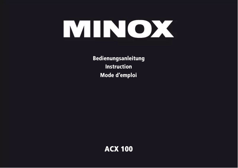 Page n°1 - Manuel utilisateur Minox ACX 100