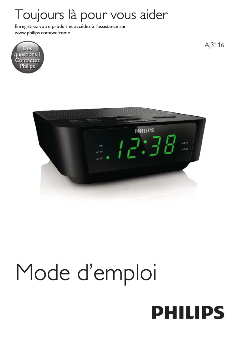 Page 1 de la notice Manuel utilisateur Philips AJ3116M