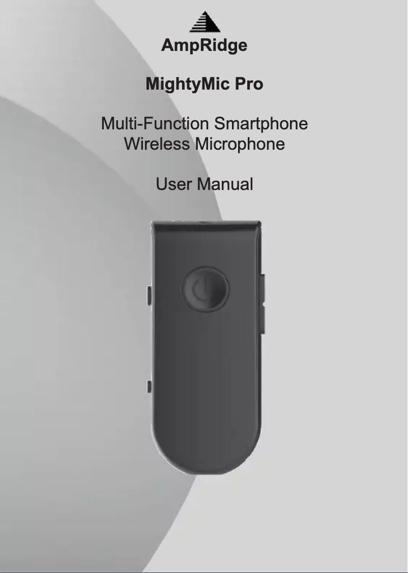 Page n°1 - Manuel utilisateur AmpRidge MightyMic Pro