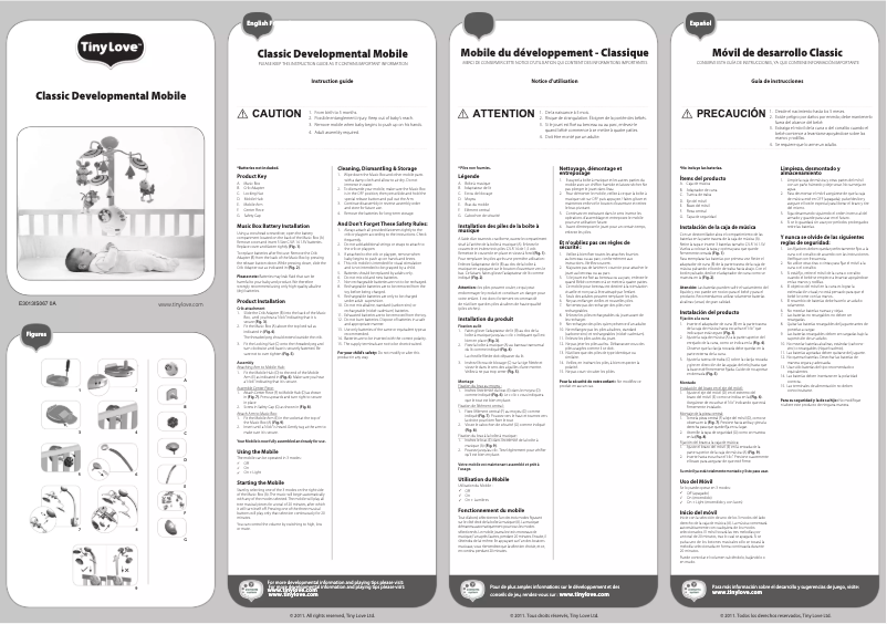 Page 1 de la notice Manuel utilisateur Tiny Love Classic Developmental