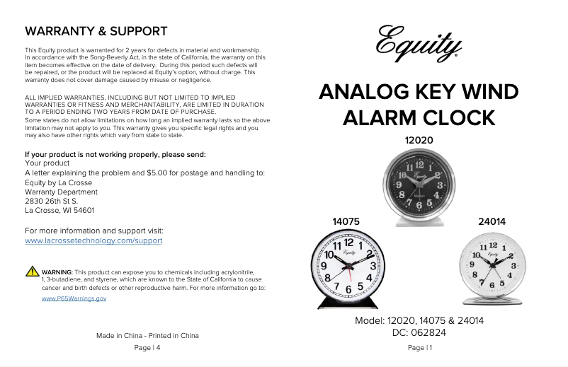 Page 1 de la notice Manuel utilisateur La Crosse Technology 14075