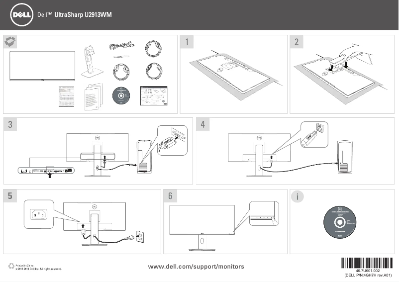 Page 1 de la notice Mode d'emploi Dell UltraSharp U2913WM