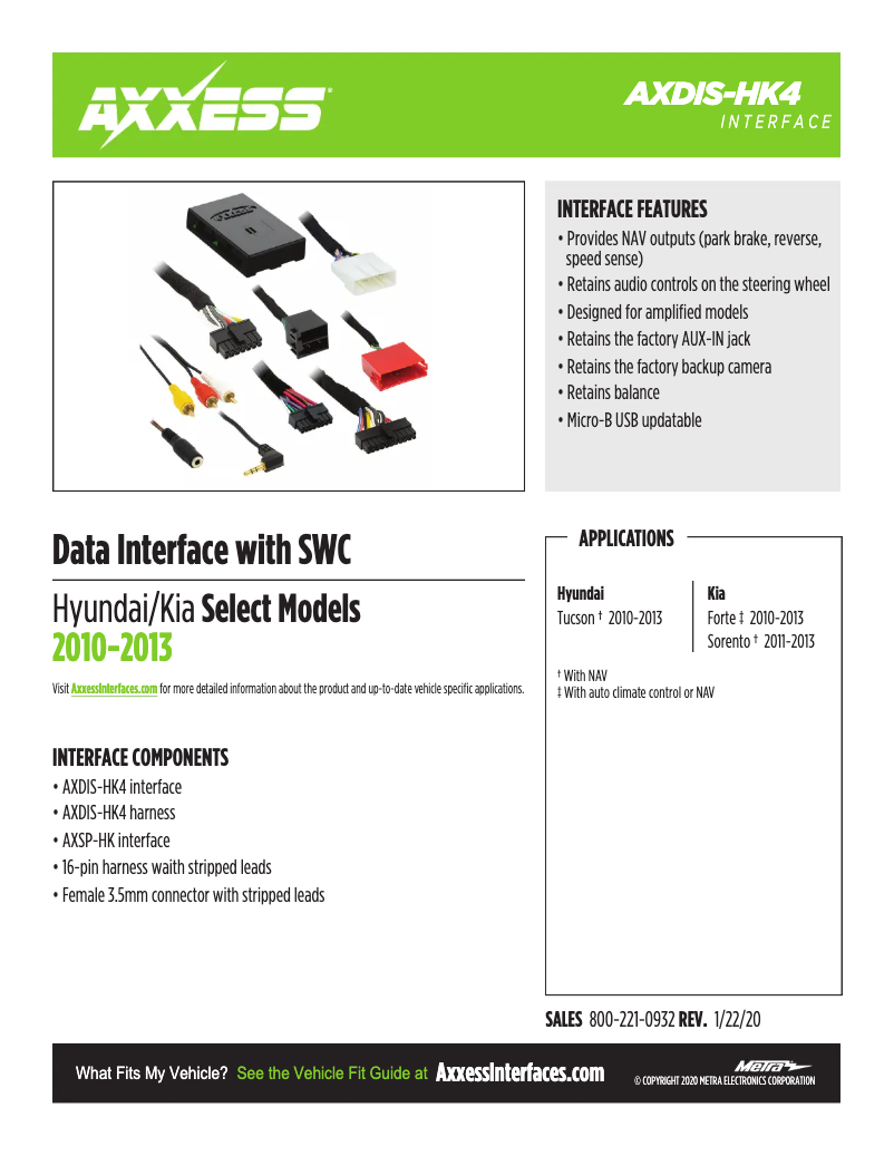 Página 1 del manual Ficha técnica AXESS AXDIS-HK4