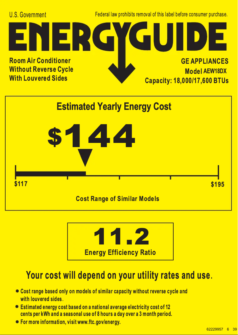 Image de la première page du manuel de l'appareil AEW18DX
