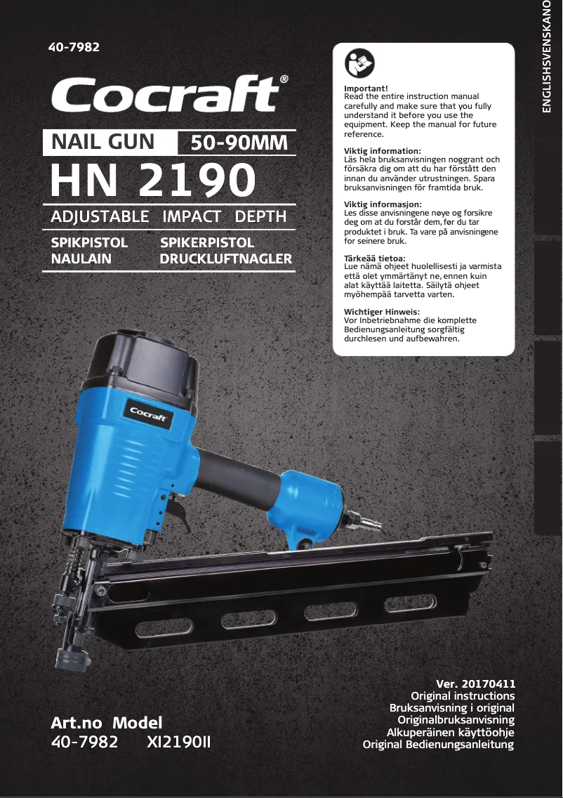 Page 1 de la notice Manuel utilisateur Cocraft HN 2190