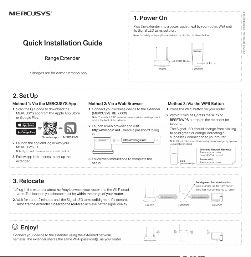 Page 1 de la notice Guide d'installation Mercusys ME50G