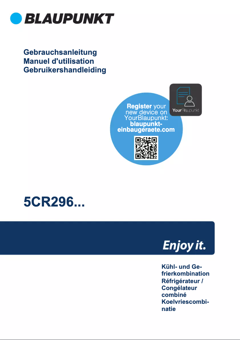 Page 1 de la notice Manuel utilisateur Blaupunkt 5CR296FD0