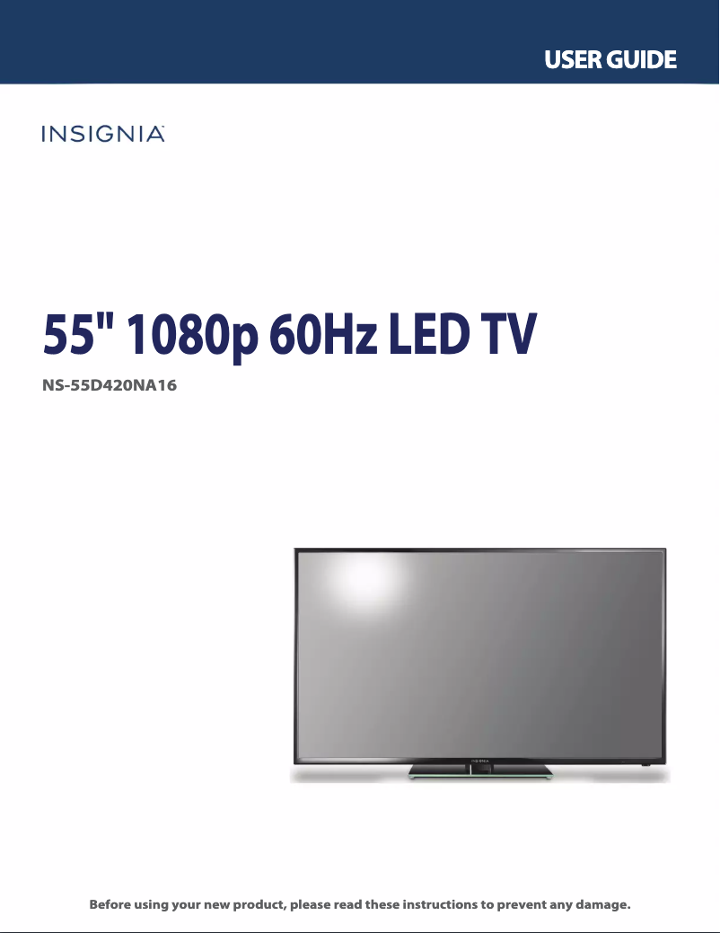 Page 1 de la notice Manuel utilisateur Insignia NS-55D420NA16