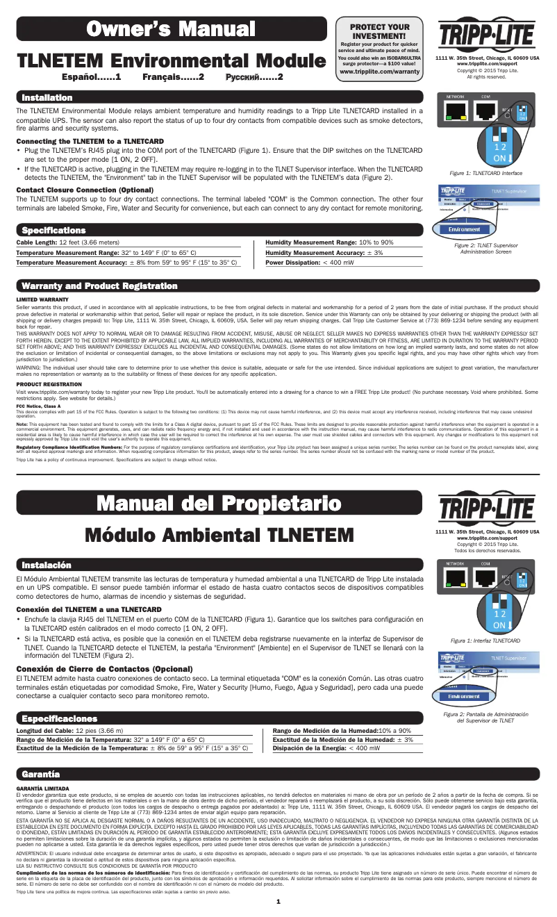 Image de la première page du manuel de l'appareil TLNETEM