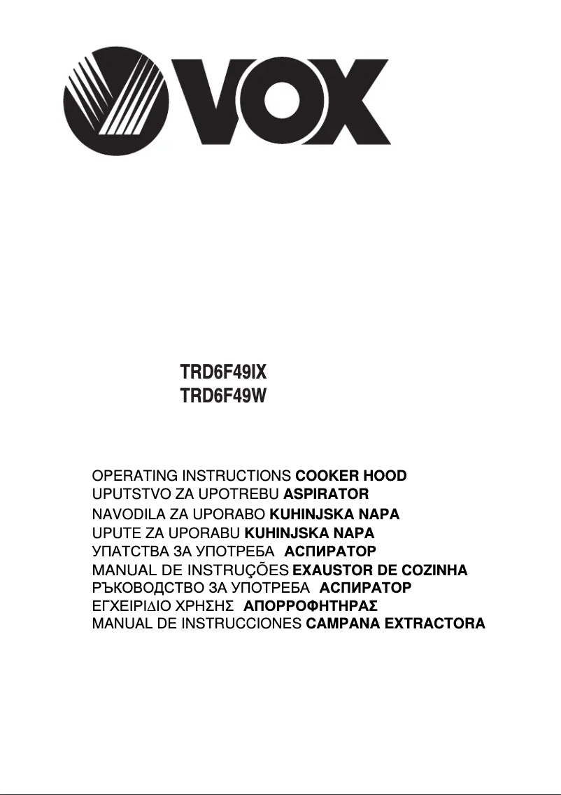 Imagen de la primera página del manual del dispositivo TRD6F49IX
