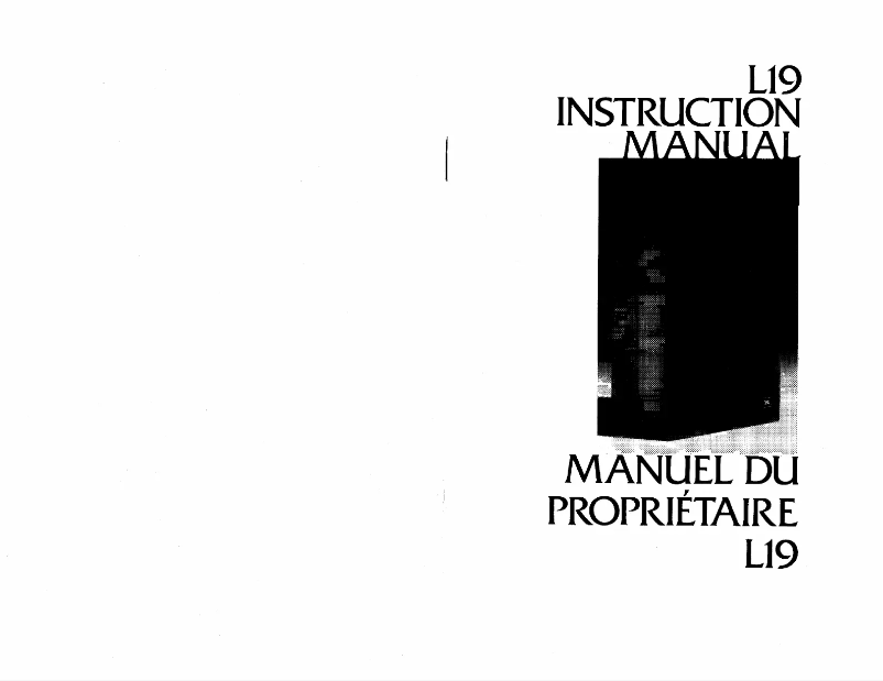 Image de la première page du manuel de l'appareil L19