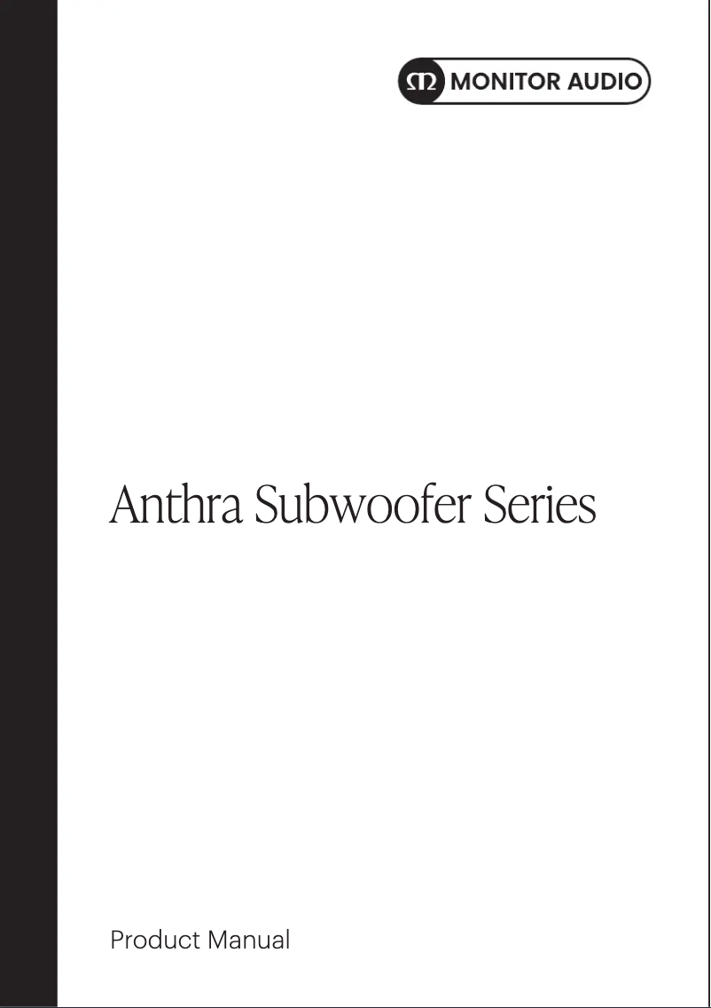 Page 1 of the manual User Manual Monitor Audio Anthra W12