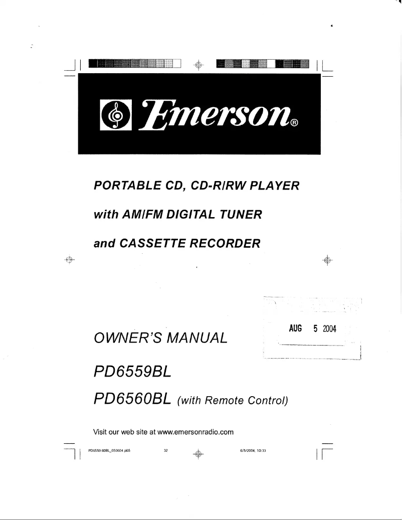 Page 1 de la notice Manuel utilisateur Emerson PD6559