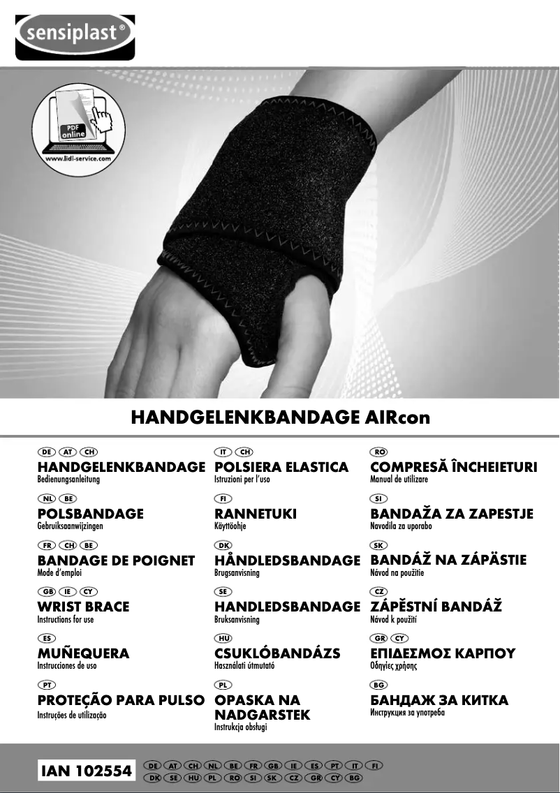 Page 1 de la notice Manuel utilisateur Sensiplast IAN 102554