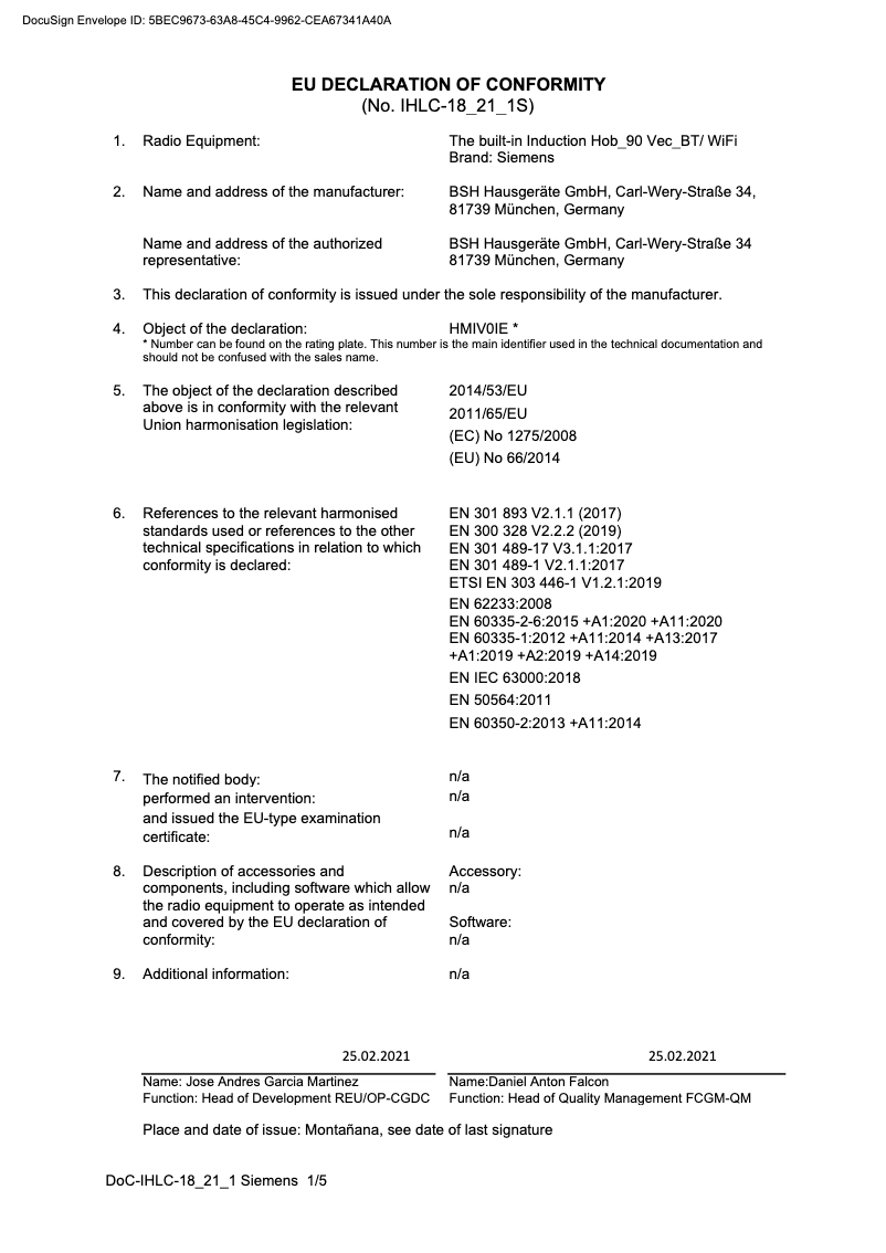 Page n°1 - Manuel utilisateur Siemens EX975KXX1E