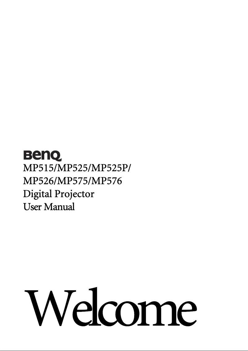 Page n°1 - Manuel utilisateur BenQ MP575