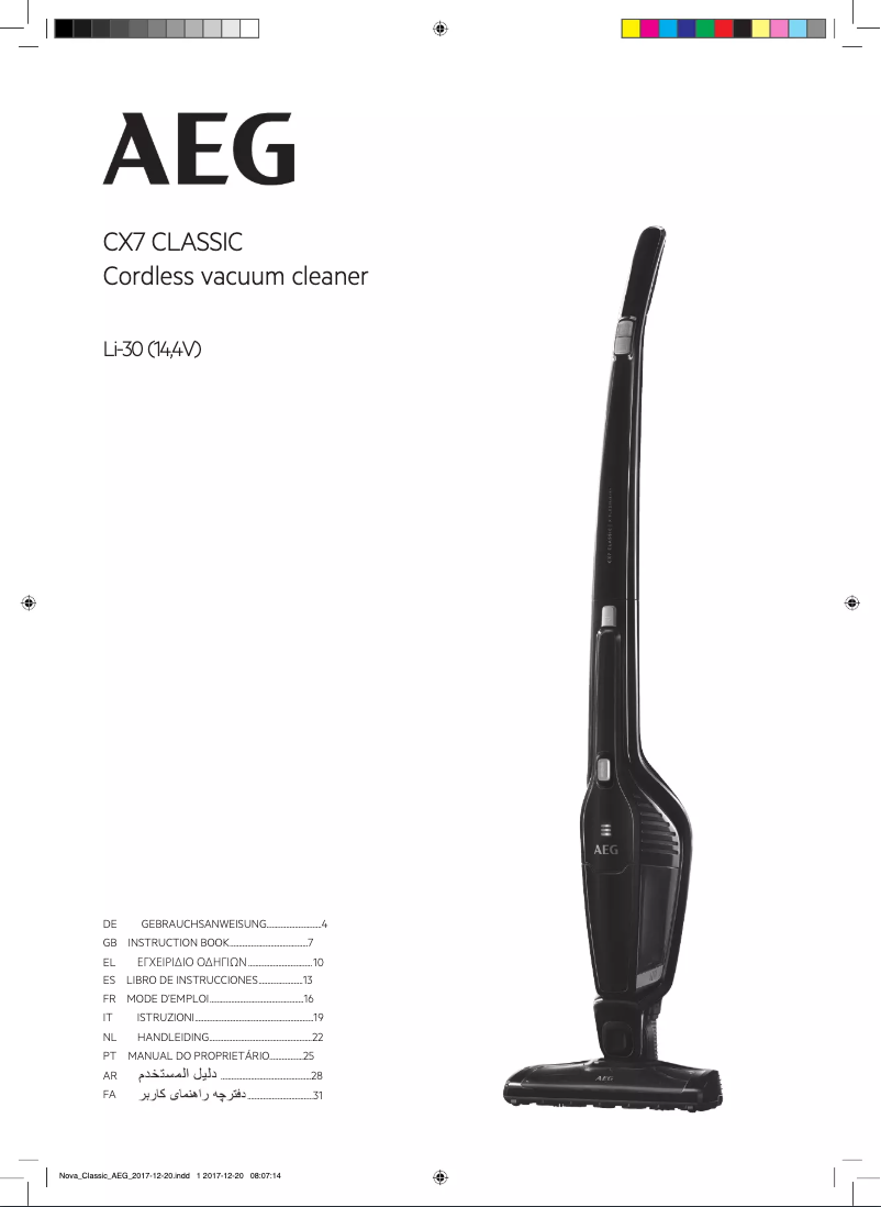 Page n°1 - Manuel utilisateur AEG CX7 Classic