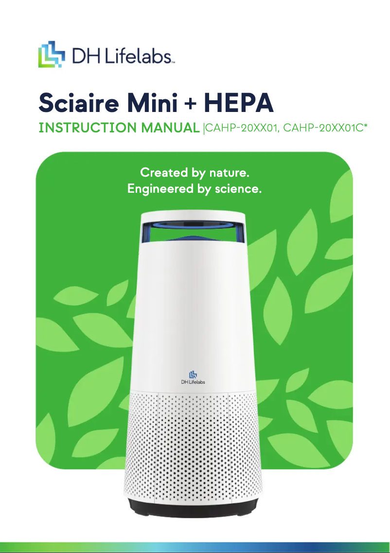 Image de la première page du manuel de l'appareil Sciaire Mini CAHP-20WC01C