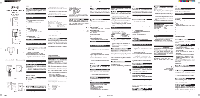 Page 1 de la notice Manuel utilisateur Oregon Scientific THR238N