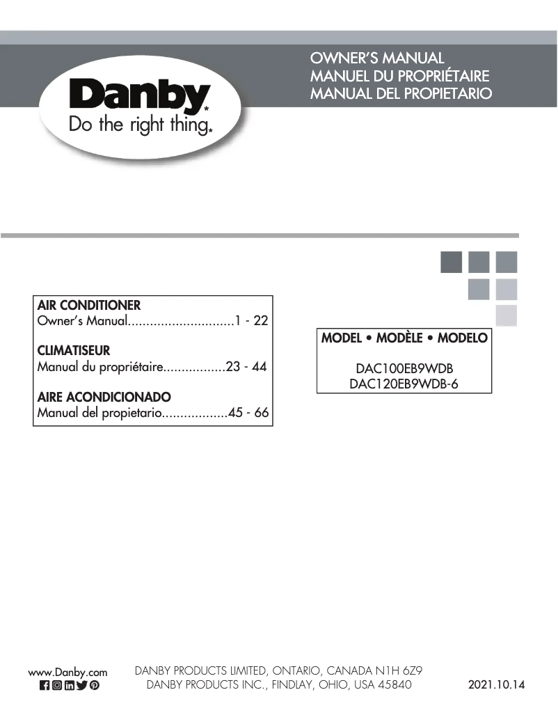 Página 1 del manual Manual de usuario Danby DAC120EB9WDB-6