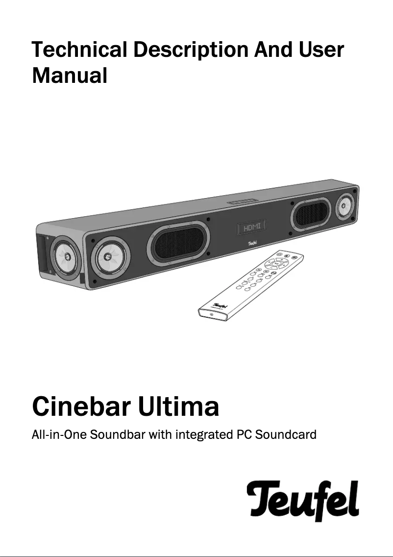 Page 1 de la notice Guide de démarrage rapide Teufel Cinebar Ultima 24