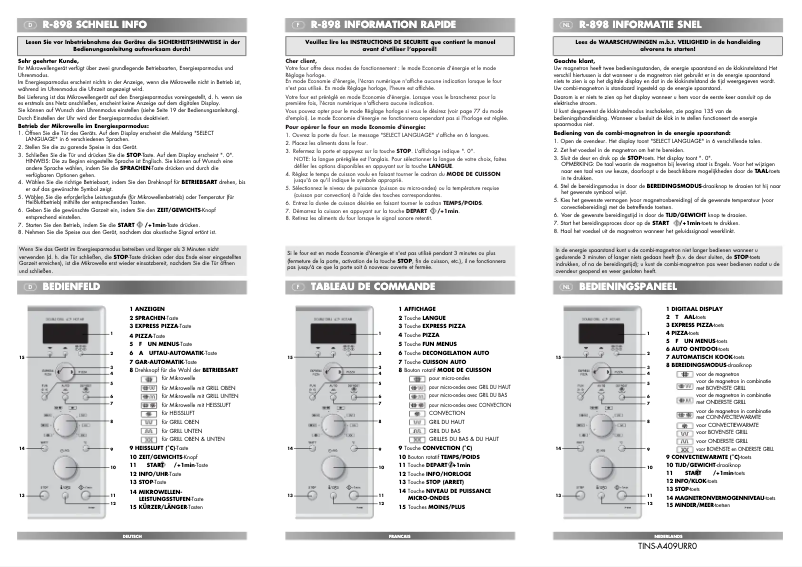Image de la première page du manuel de l'appareil R-898WA