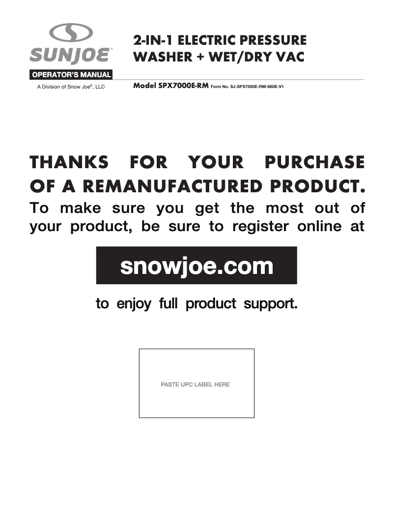 Image de la première page du manuel de l'appareil SPX7000E-RM