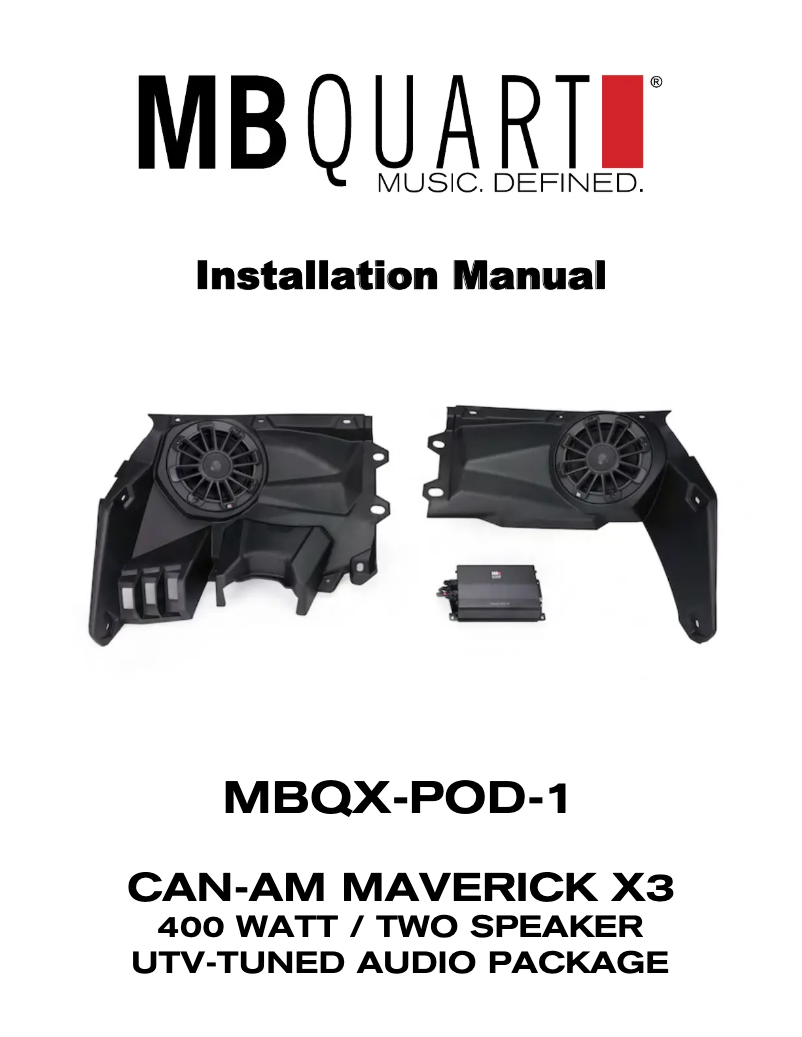 Page n°1 - Manuel utilisateur MB Quart MBQX-POD-1