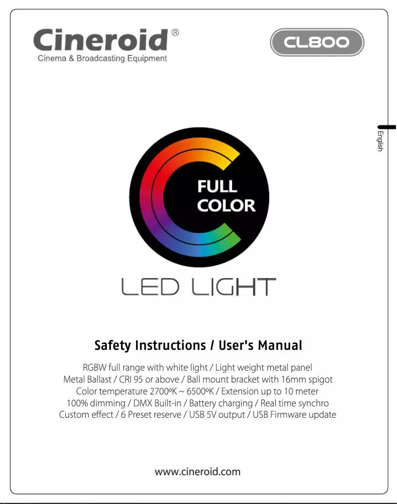 Page n°1 - Manuel utilisateur Cineroid CL800