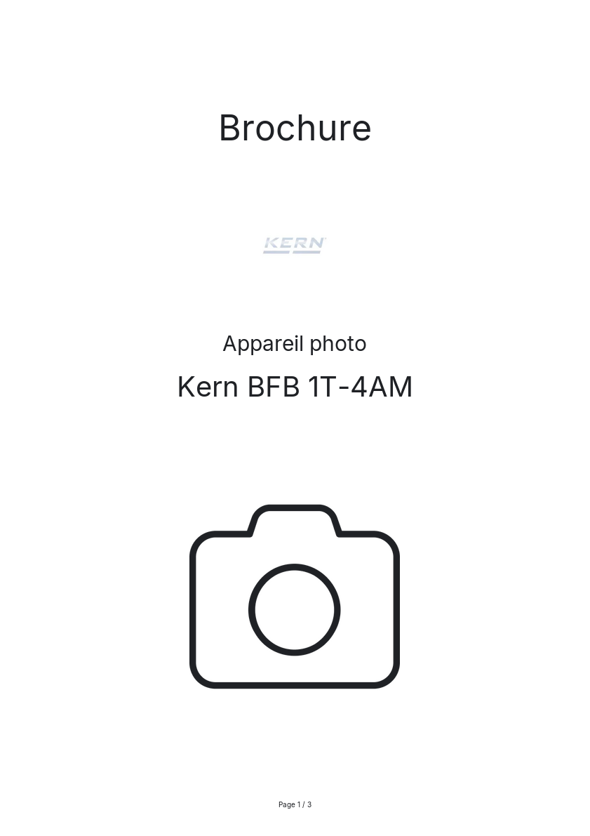 Page n°1 - Brochure Kern BFB 1T-4AM