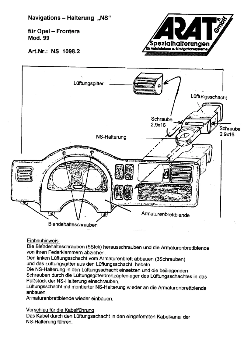 Image de la première page du manuel de l'appareil NS1098.2