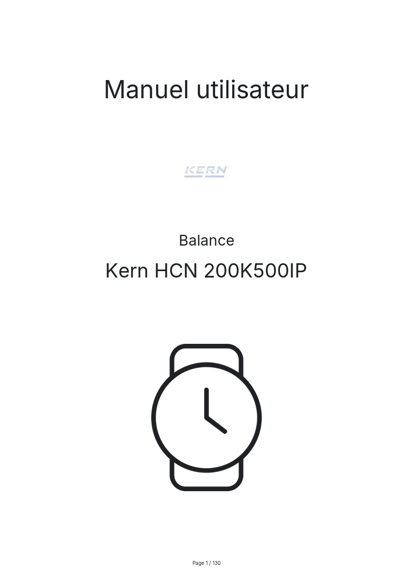 Page n°1 - Manuel utilisateur Kern HCN 200K500IP