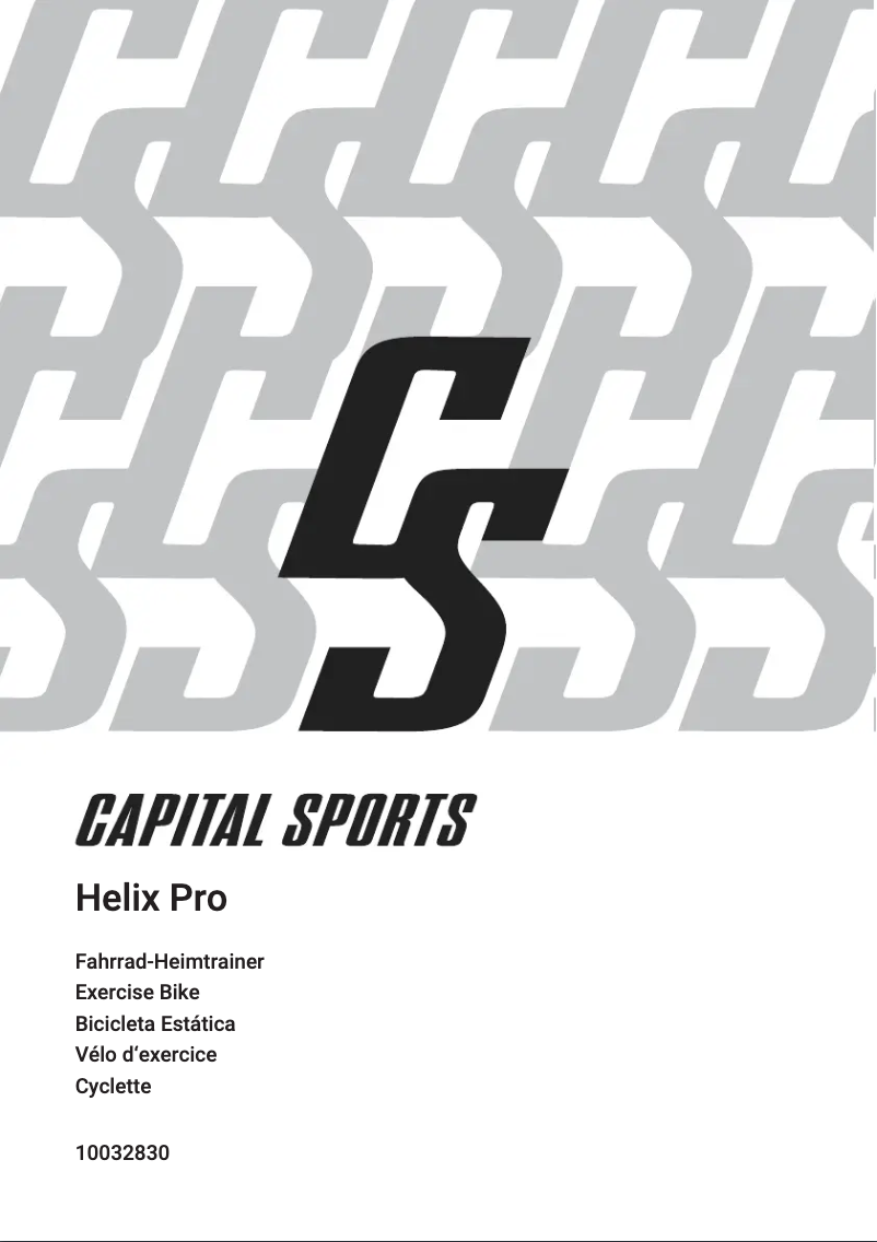 Page 1 de la notice Manuel utilisateur Capital Sports Helix Pro