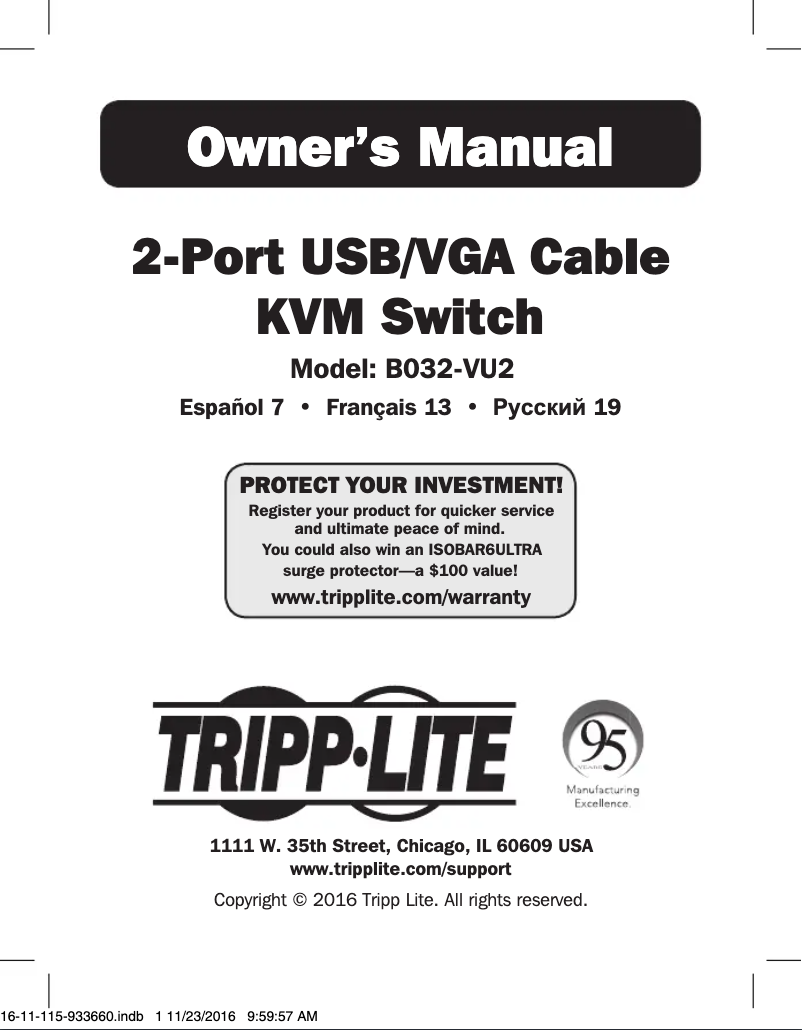 Page n°1 - Manuel utilisateur Tripp Lite B032-VU2