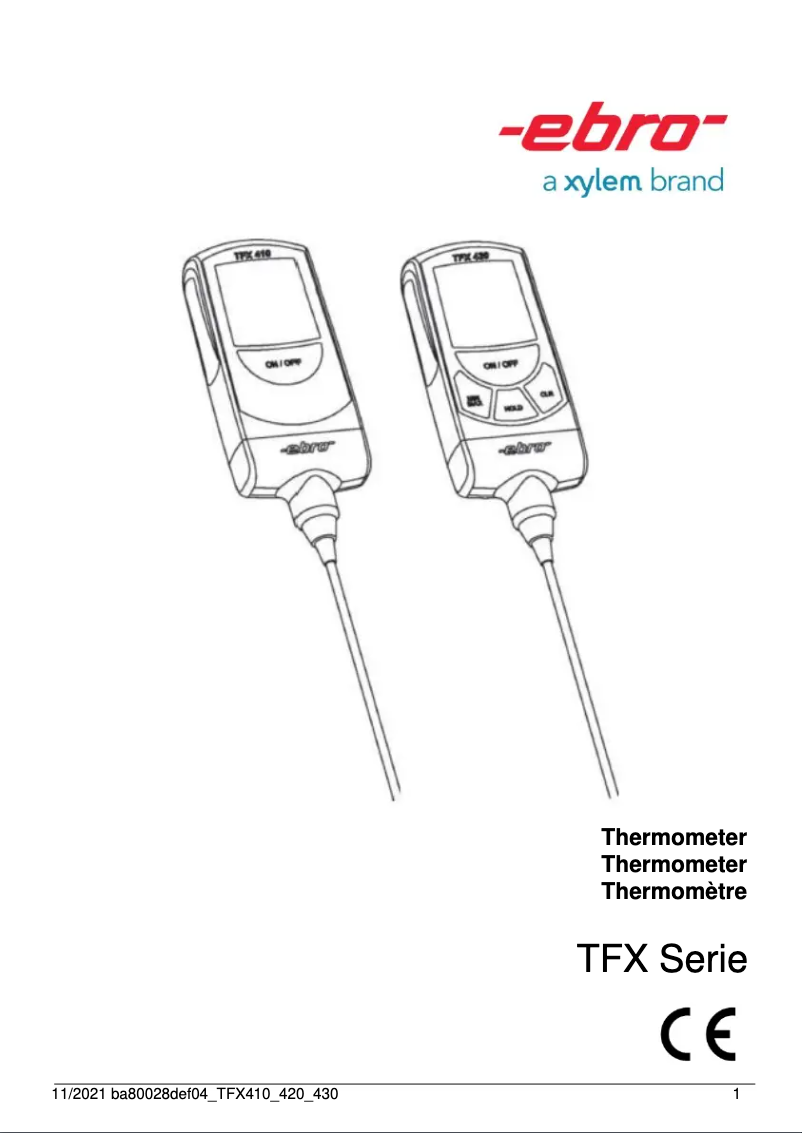 Page n°1 - Manuel utilisateur Ebro TFX 410
