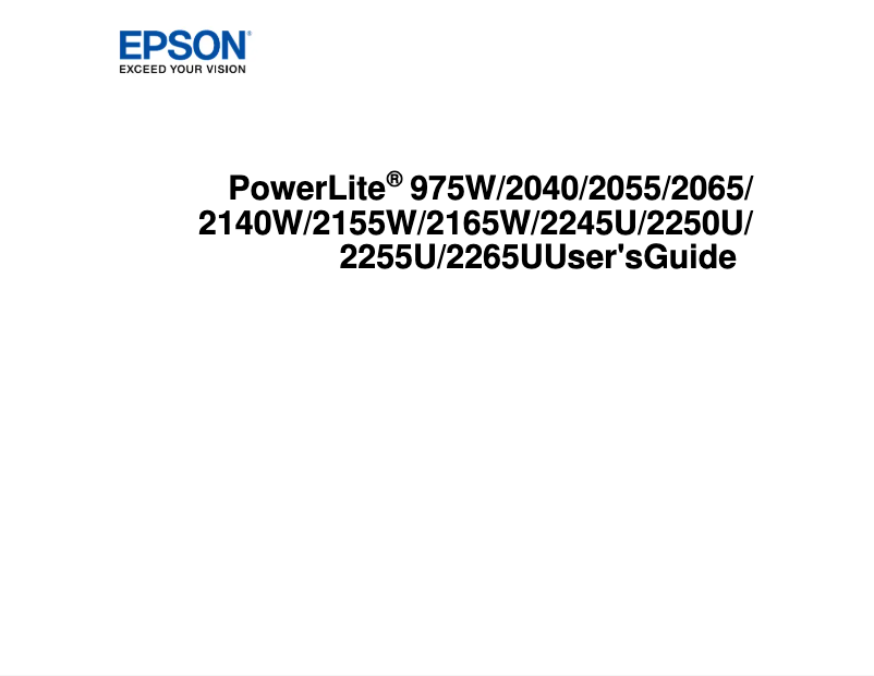 Page 1 de la notice Manuel utilisateur Epson PowerLite 2250U